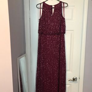 Adrianna Papell wine beaded gown size 12.